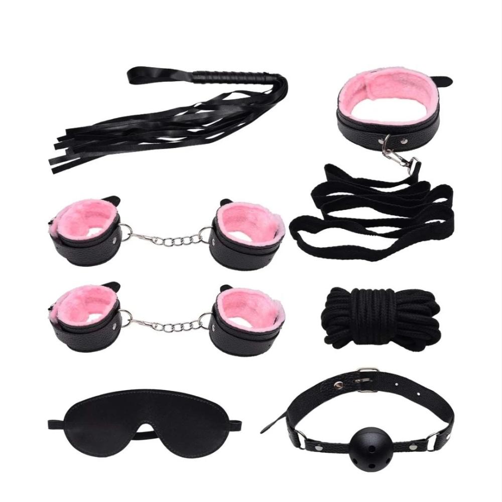 Kit Sado Preto Com Rosa 2 Sexy Import Kit Sado Preto Com Rosa 2 Sexy Import