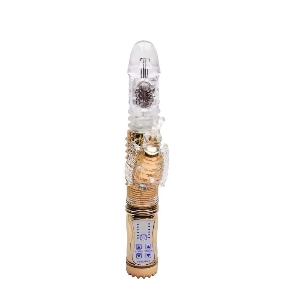 Vibrador Rotativo Vai E Vem 36 Vibrações Dourado Vibrador Rotativo Vai E Vem 36 Vibrações Dourado