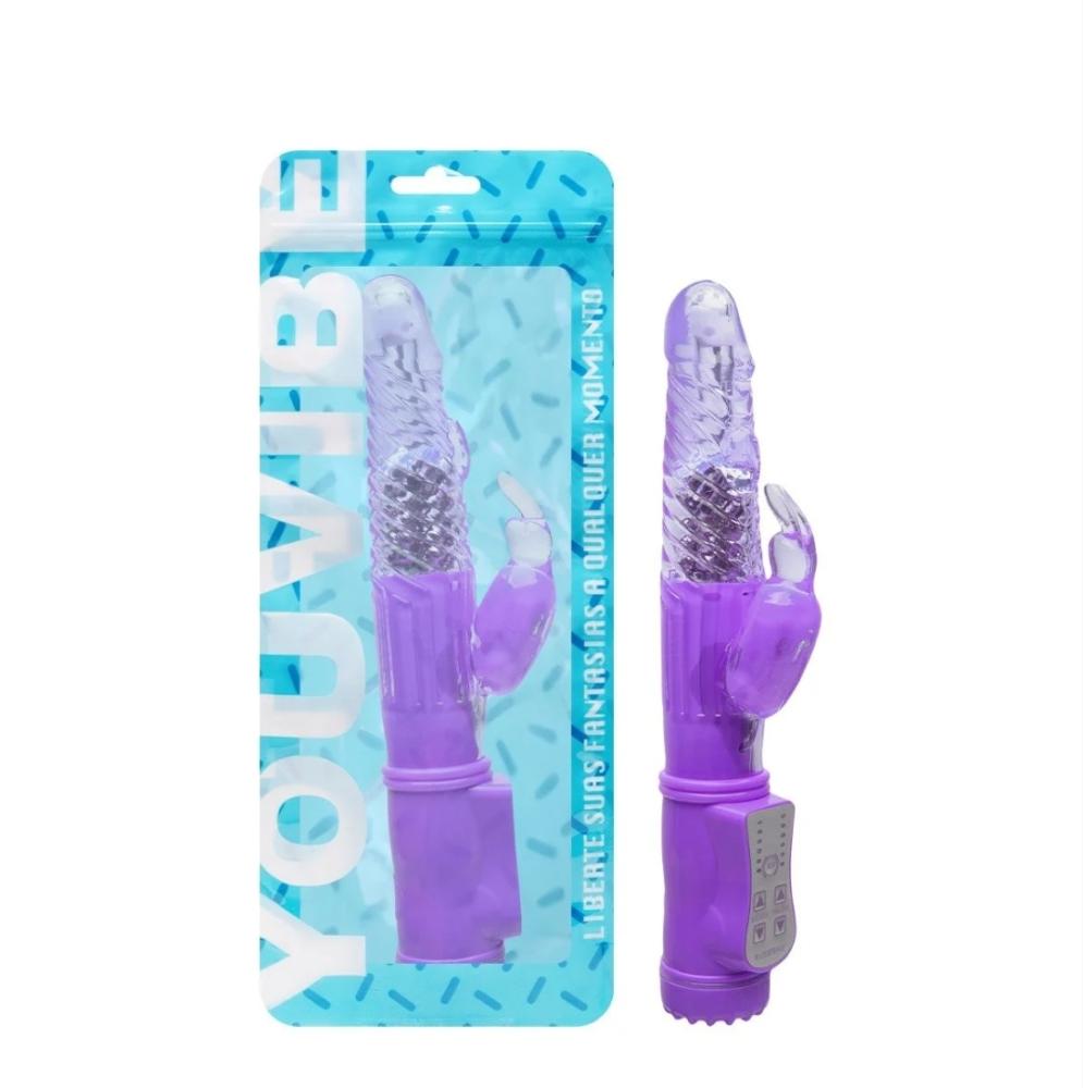 Vibrador Rotativo Rabbit Com 12 Vibrações 22 X 3Cm  Roxo Vibrador Rotativo Rabbit Com 12 Vibrações 22 X 3Cm  Roxo