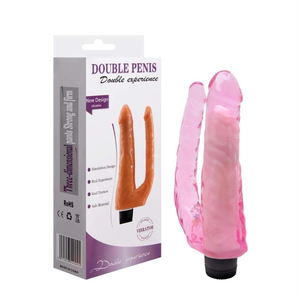 Pênis Realístico Duplo Vibrador Rosa 22 X 5Cm Sexy Import Pênis Realístico Duplo Vibrador Rosa 22 X 5Cm Sexy Import