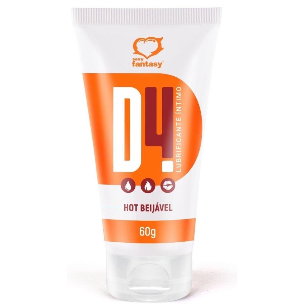 D4 Hot Gel Umectante Lubrificante Beijável 60G Sexy Fantasy D4 Hot Gel Umectante Lubrificante Beijável 60G Sexy Fantasy