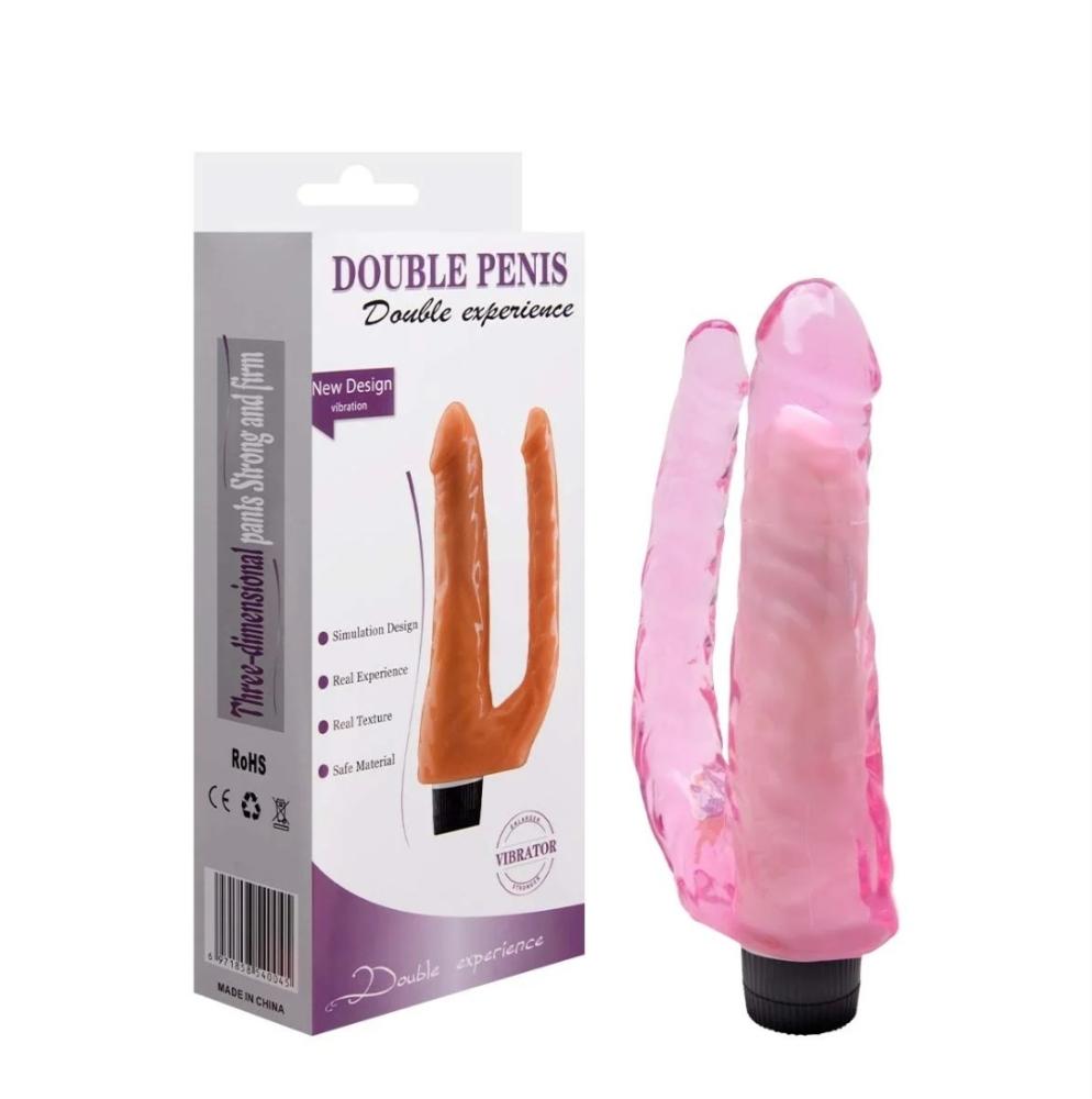 Pênis Realístico Duplo Vibrador Rosa 22 X 5Cm Sexy Import Pênis Realístico Duplo Vibrador Rosa 22 X 5Cm Sexy Import