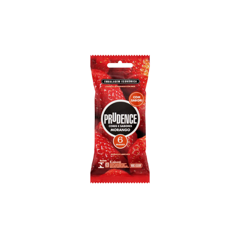 Preservativo Prudence Morango com 6 unidades Preservativo Prudence Morango com 6 unidades
