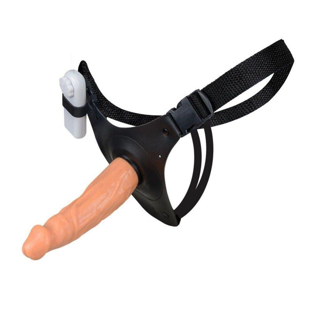 Cinta Com Prótese Vibro Bege 15 X 4,5Cm La Pimienta Cinta Com Prótese Vibro Bege 15 X 4,5Cm La Pimienta