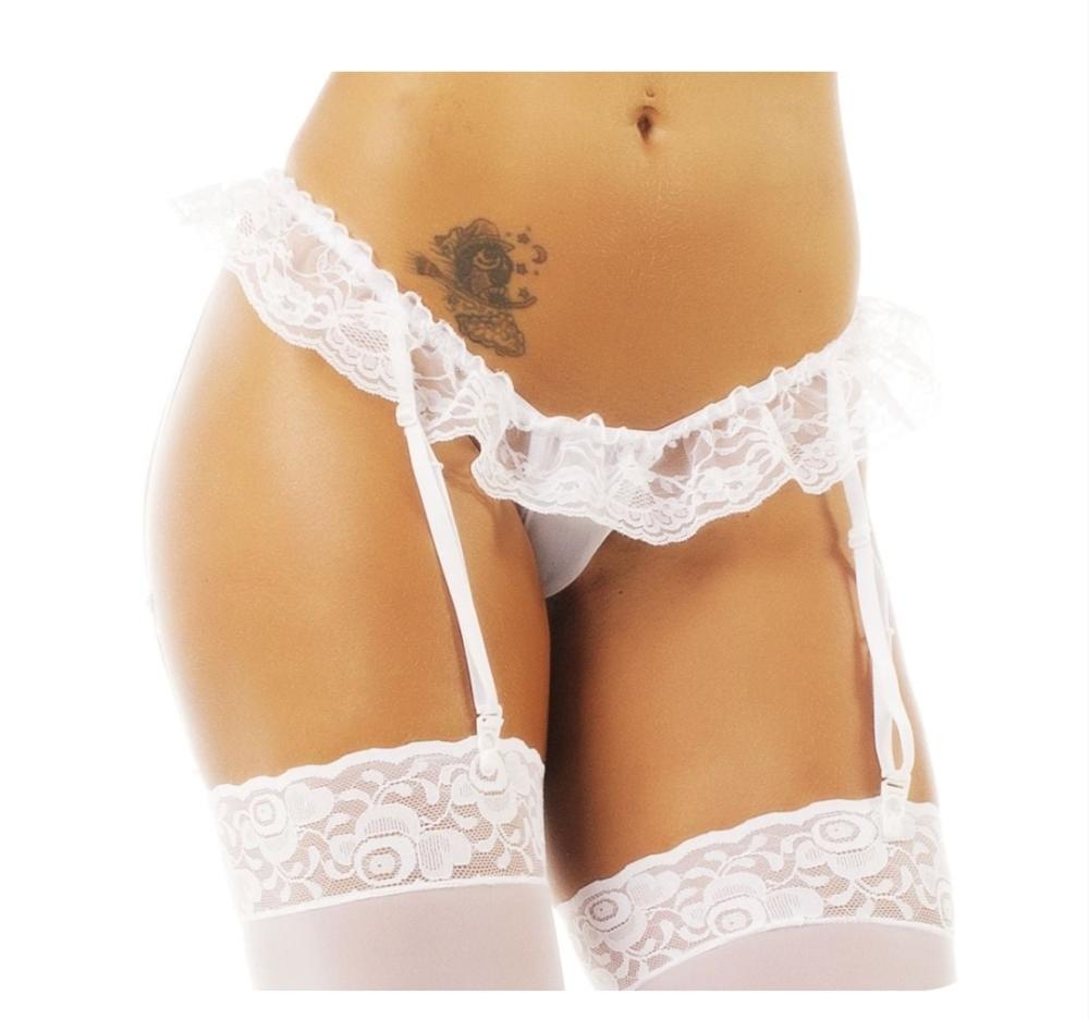 Calcinha Dental Com Liga Branco Pimenta Sexy Calcinha Dental Com Liga Branco Pimenta Sexy