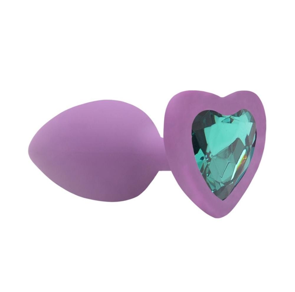 Plug Anal Coração Silicone  P Roxo Plug Anal Coração Silicone  P Roxo