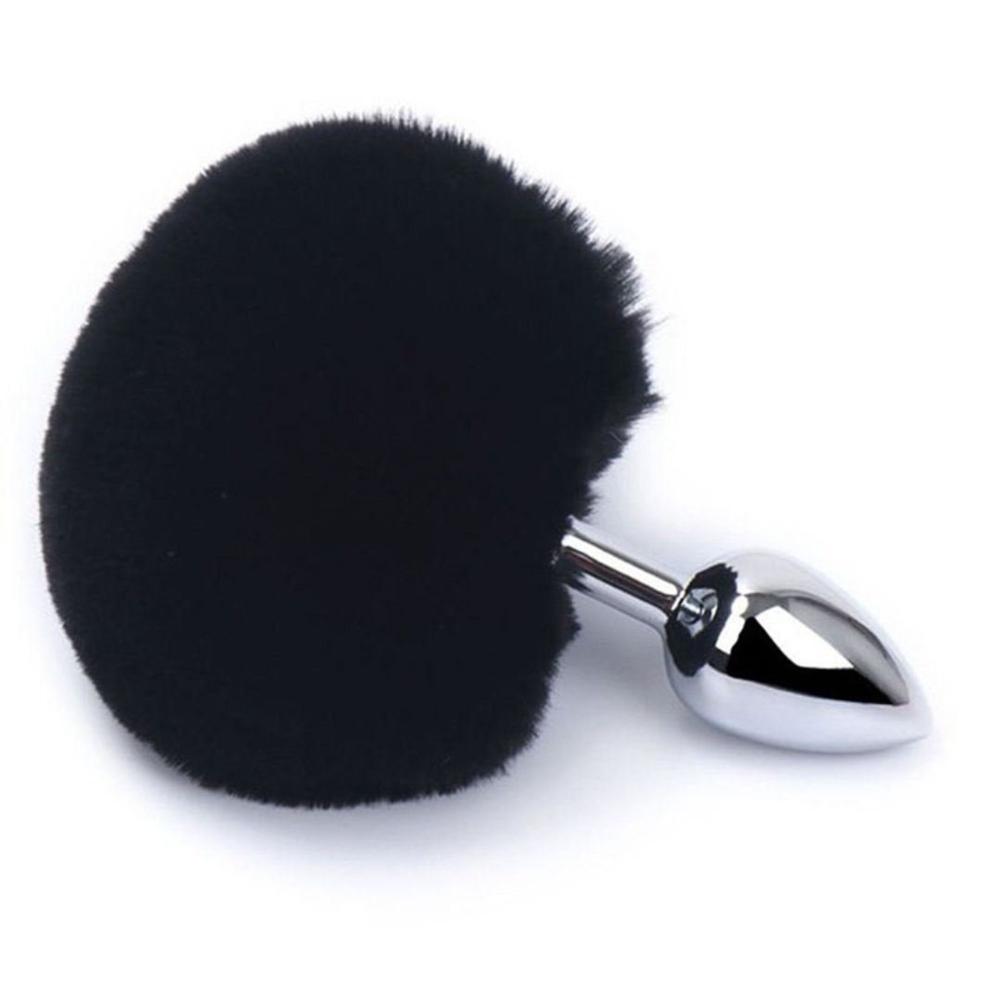 Plug Anal M Com Pompom Preto Plug Anal M Com Pompom Preto